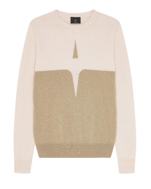TC ROSA CASHMERE & WOOL STAR LOGO CREW SWEATER