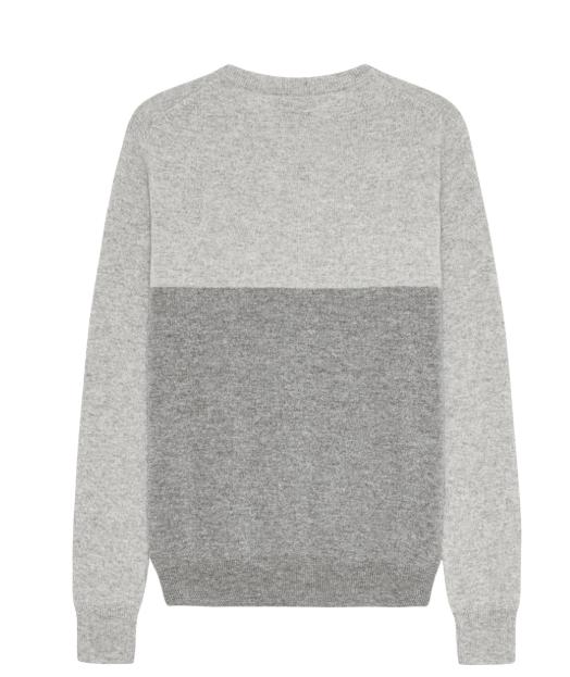 TC GREY CASHMERE & WOOL STAR LOGO SWEATER