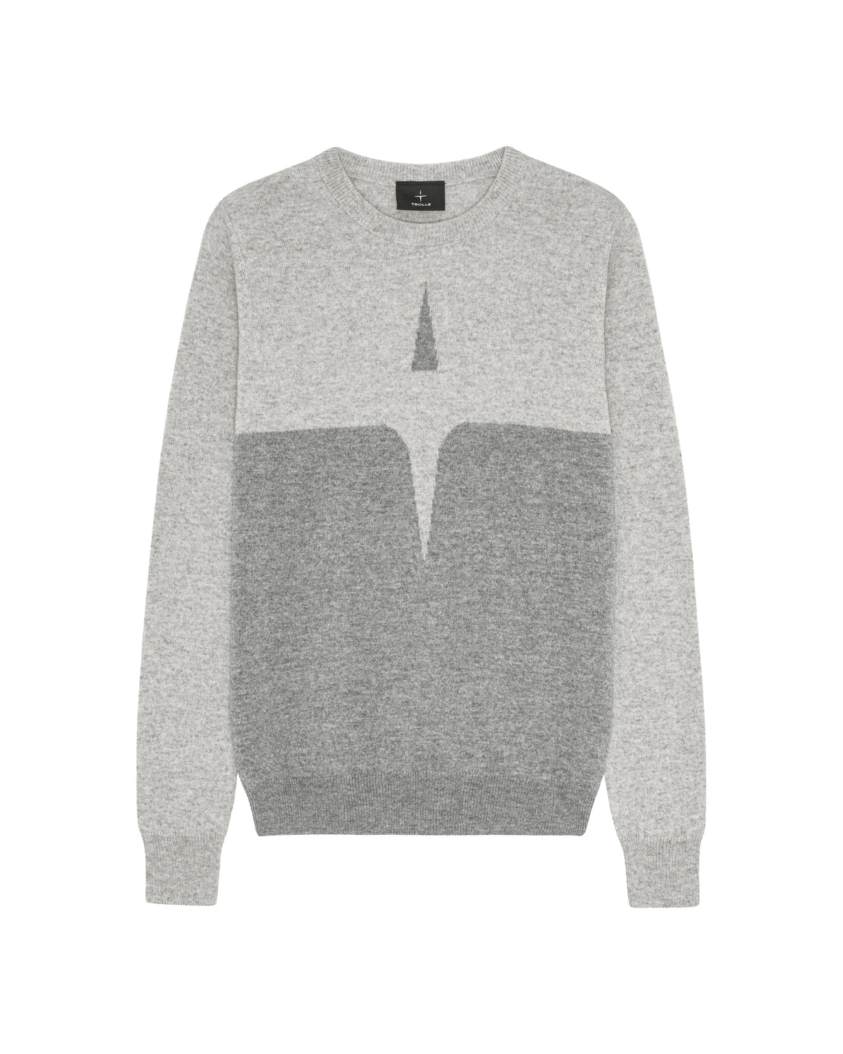TROLLE GREY CASHMERE & WOOL STAR LOGO SWEATER