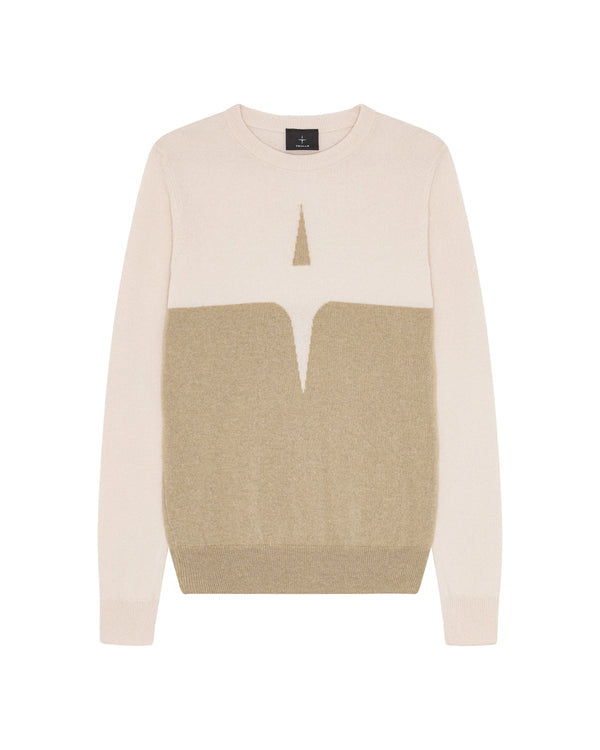 TROLLE ROSA CASHMERE & WOOL STAR LOGO CREW SWEATER