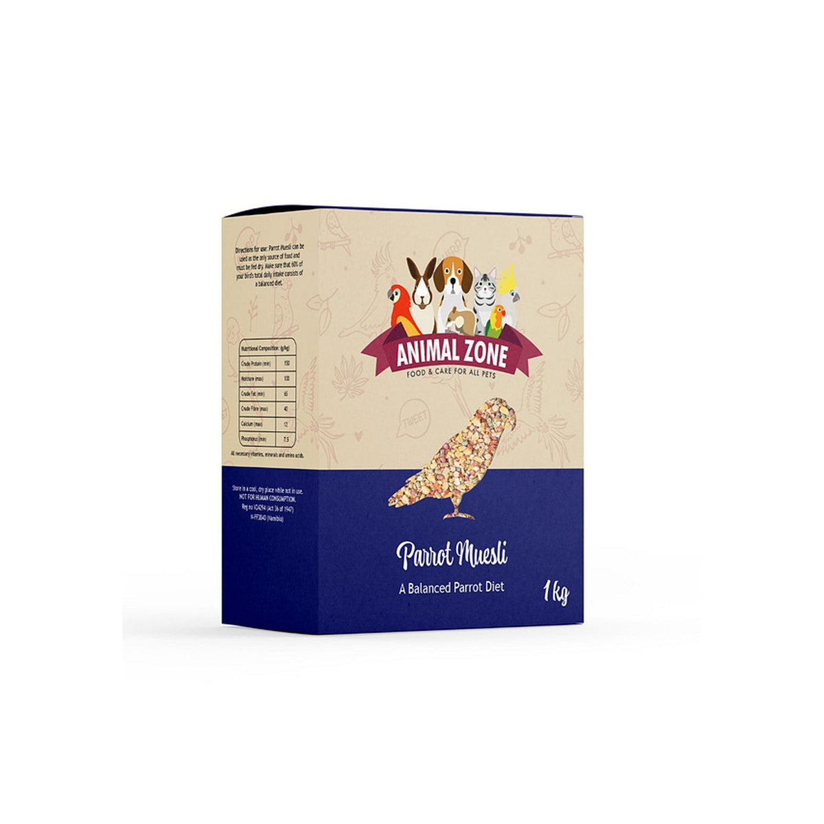 ANIMALZONE PARROT MUESLI 3KG VALUE TUB