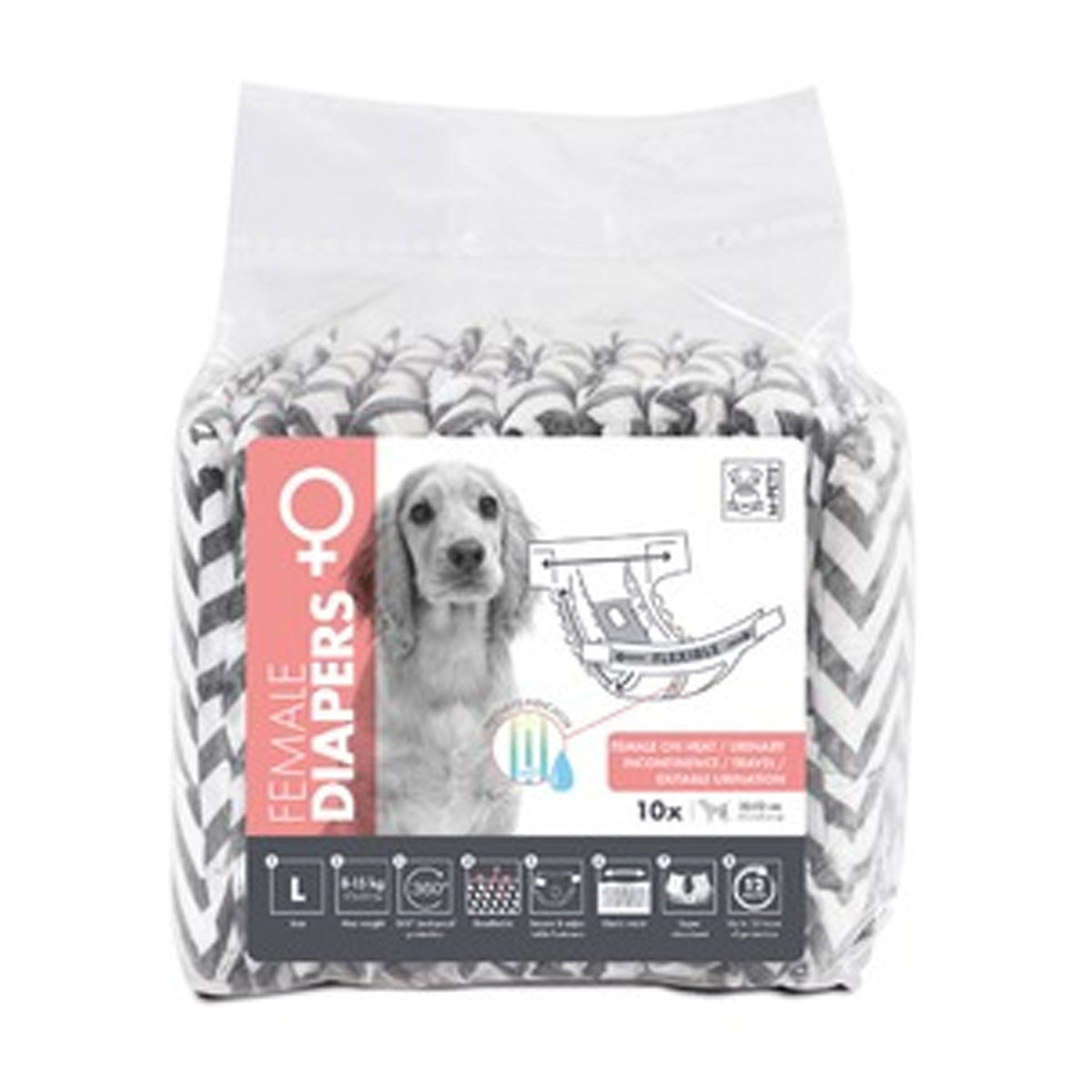 M-PETS FEMALE DIAPERS MED