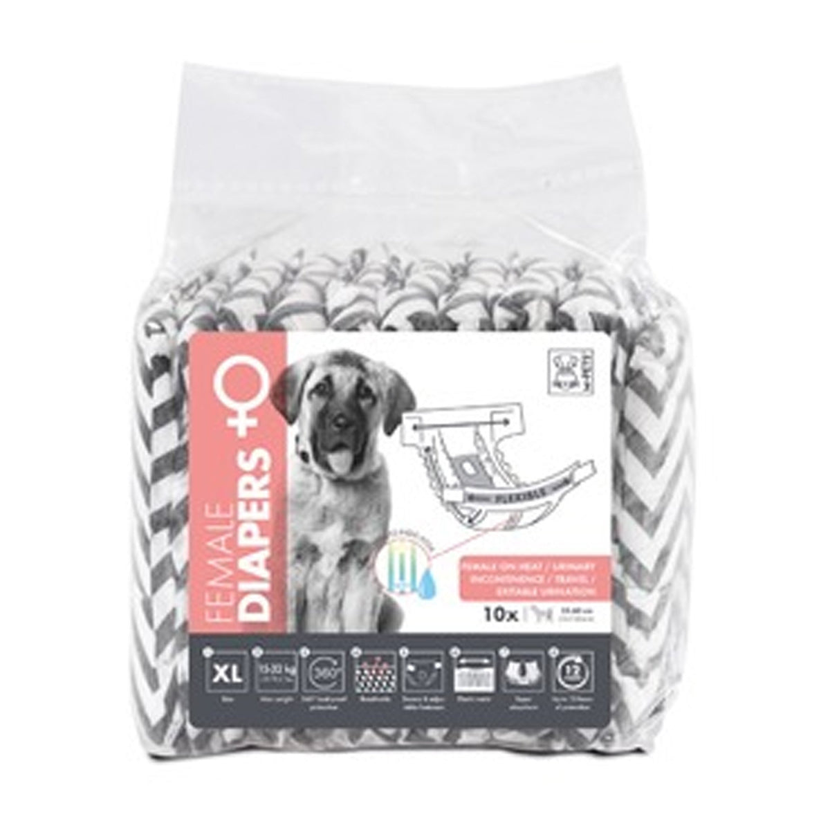 M-PETS FEMALE DIAPERS XL