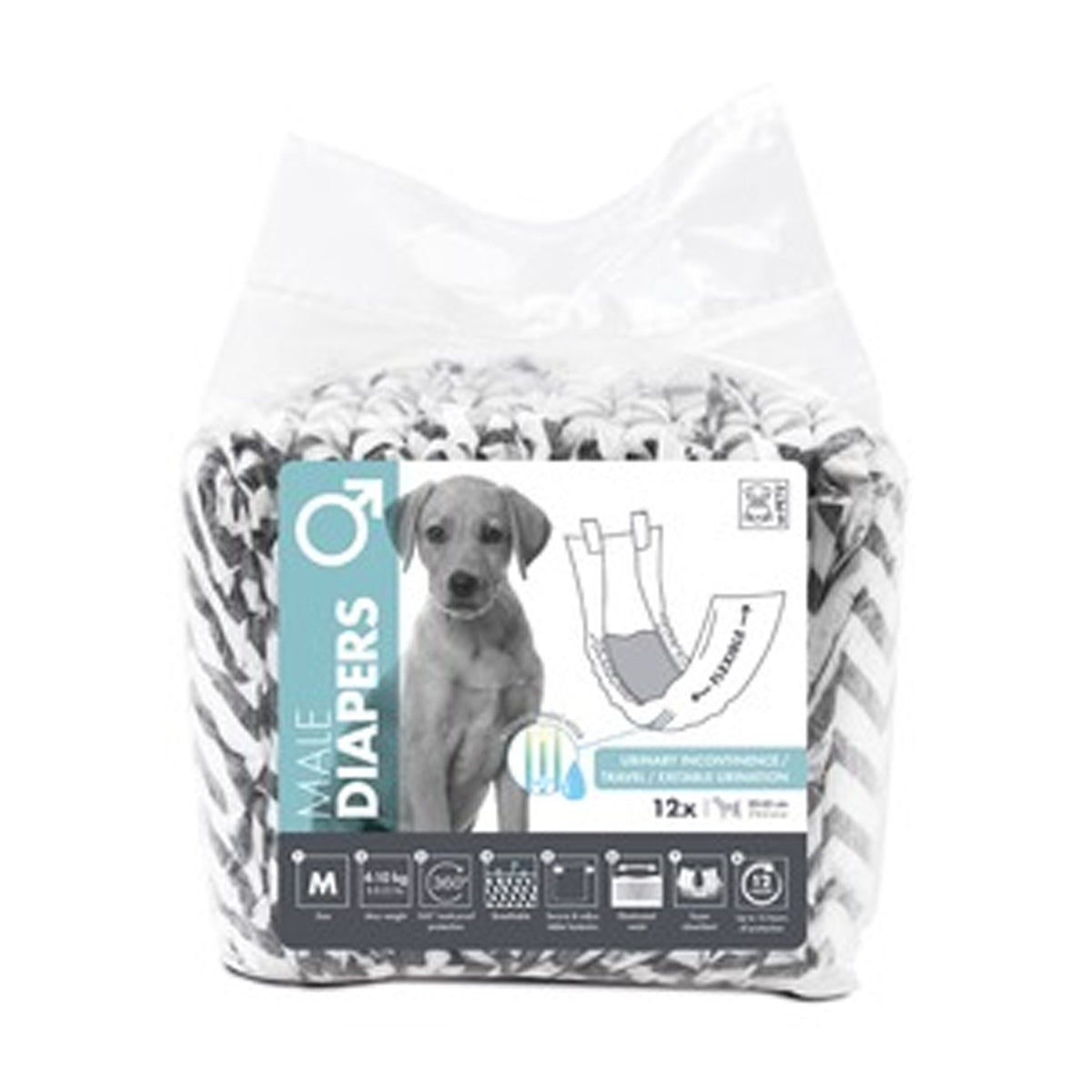 M-PETS MALE DIAPERS MED