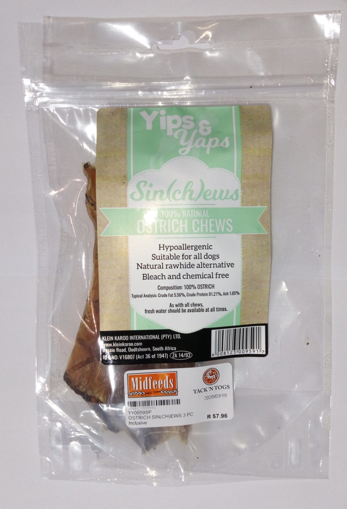 Ostrich Sinew Chews 3 Piece